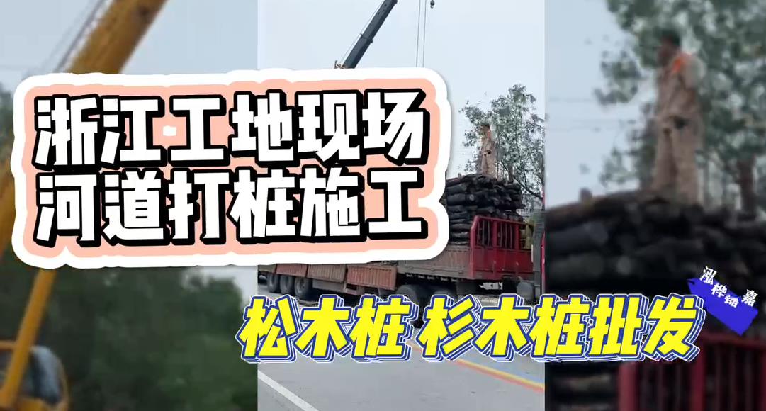 木樁廠家承接松木樁、杉木樁工地施工與批發(fā)視頻
